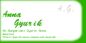 anna gyurik business card